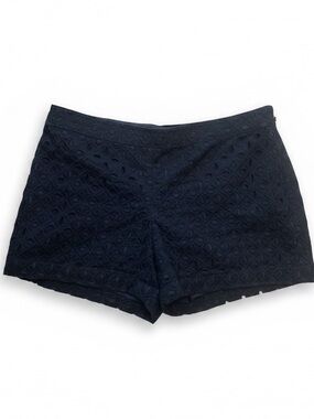Club Monaco Navy Eyelet Lined Shorts w Side Zipper